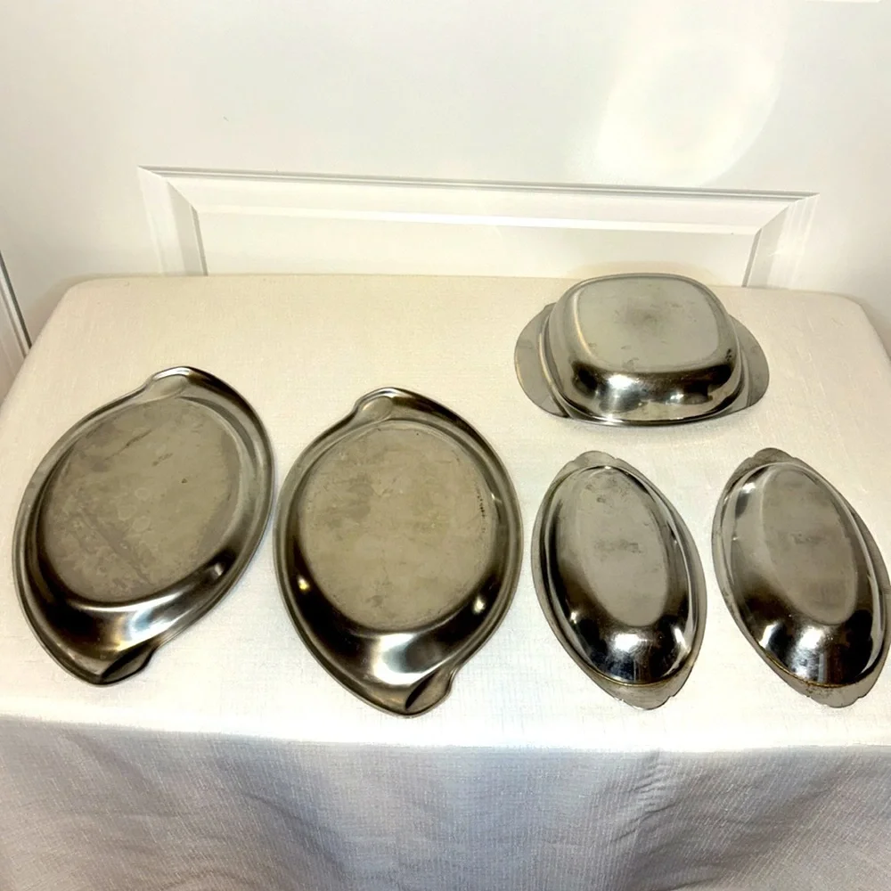 Set of 5 Metal Serving Trays, Unbranded not Stamped - Picture 8 of 9
